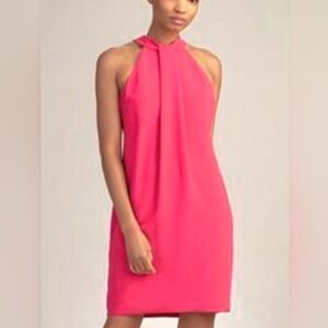 Trina Turk Mini Halter Dress Bright Pink